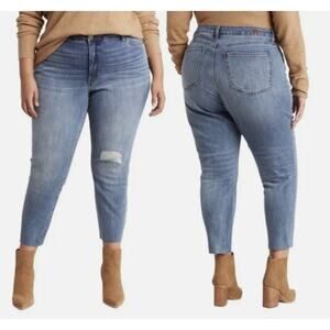 Kut from the Kloth Jeans 24W Blue Katy High Rise Ankle Straight Leg Medium Wash